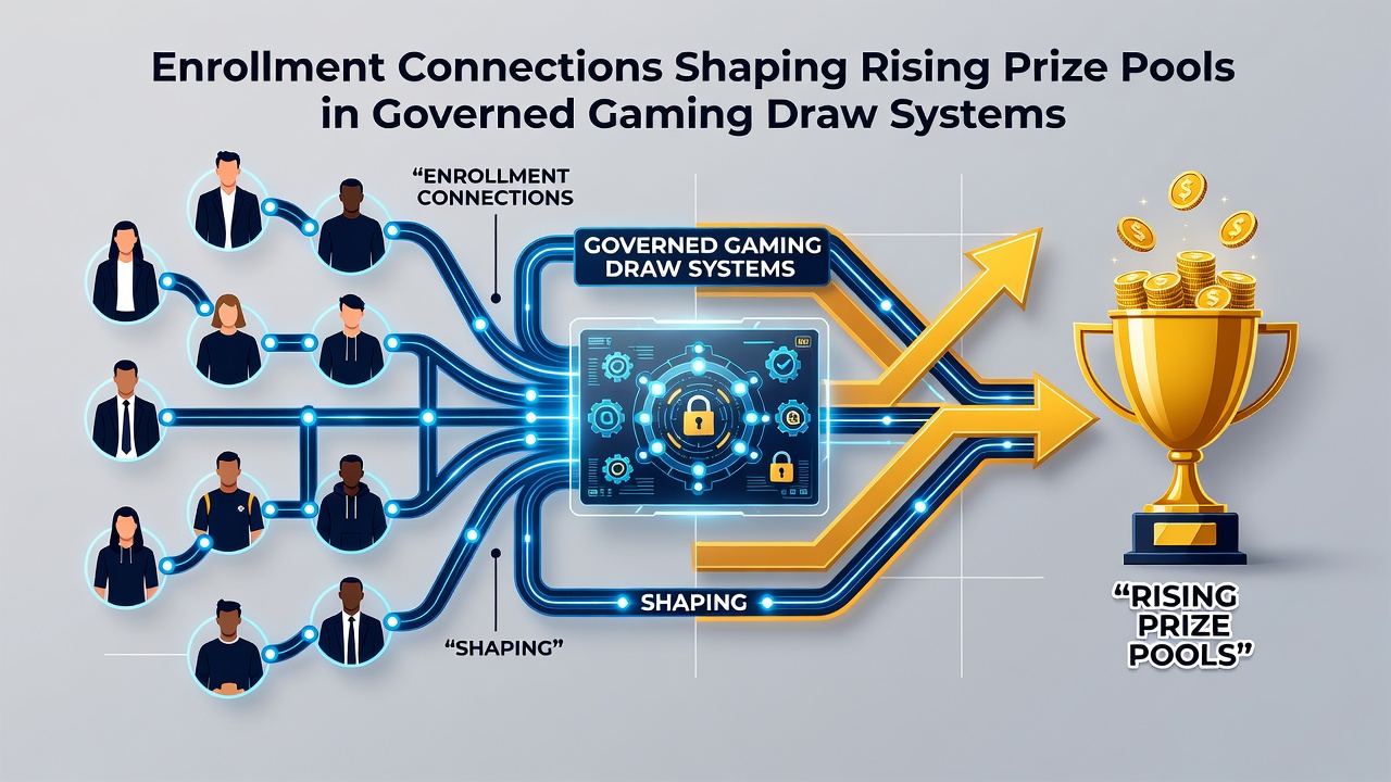 Chart illustrating prize pool growth tied to enrollment volumes across multiple regulated jurisdictions