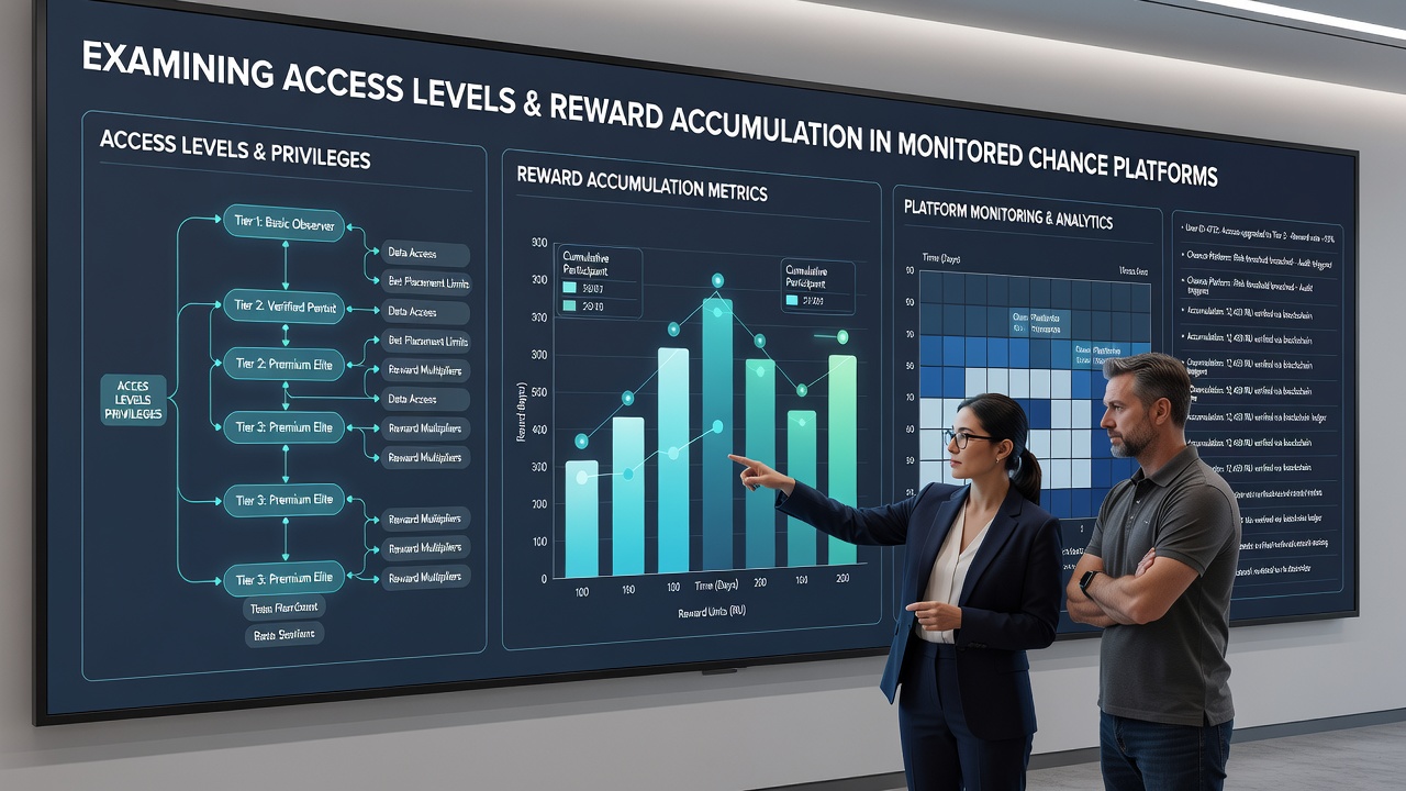 Infographic illustrating reward point multipliers and accumulation rates for different access tiers in supervised chance platforms