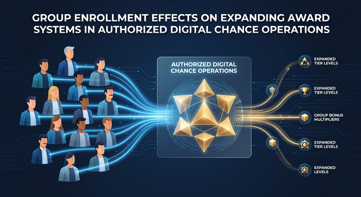 Digital interface showing group enrollment options for authorized chance operations and expanding award systems