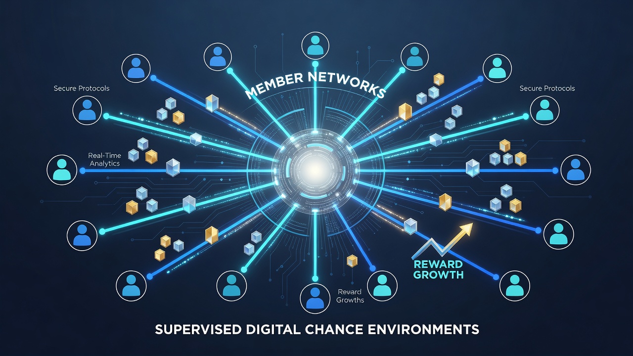 Data dashboard displaying membership tiers and corresponding reward growth metrics from supervised digital chance platforms