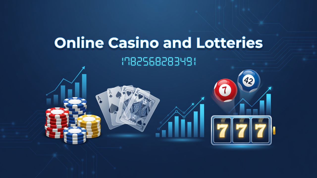 Digital interface showing online casino games alongside lottery draw systems in a modern platform